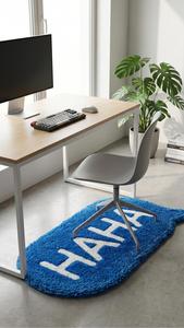 Tapis en laine tufté à la main avec motif textuel HAHA de qualité supérieure, tapis d'appoint doux et moelleux antidérapant, tapis décoratif moderne pour la décoration de la maison - Product Image 4