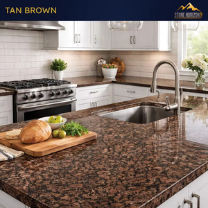 Dalles de granit brun clair 2 cm polies |   Granit brun indien pour comptoirs et sols |   Qualité d'exportation - Product Image 5