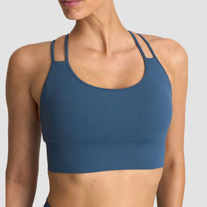 Ropa Deportiva de Verano de Secado Rápido para Mujer, Diseño Cruzado de Alta Calidad, Sujetador Deportivo de Punto de Color Sólido para Gimnasio, Entrenamiento y Running - Product Image 6