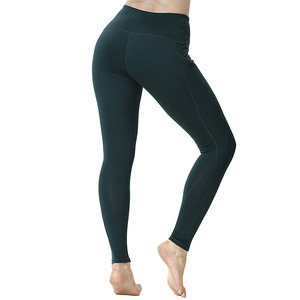 Premium High Waist Sports Yoga Fitness <b>Leggings</b> With <b>Pocket</b> Solid Color Sporty Stretch Yoga Pants - Product Image 2