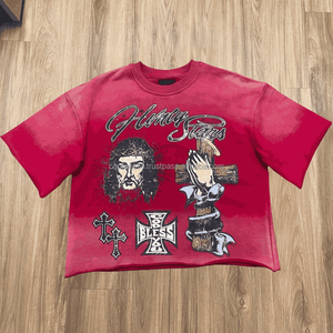 Camiseta de Algodón con Estampado Digital Personalizado Captens 2024, Estilo Urbano Americano, para Entrenamiento de Fútbol, Corte Holgado para Hombre - Product Image 5