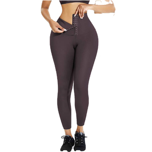 Hot Selling Cheap Price Solid Mid Waist 2 Piece Yoga Set for Women Workout Fitness Polyester/Cotton Leggings - Product Image 2