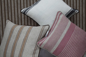 High Quality 100% Linen Cushion <b>Cover</b> Thick Woven Stripe <b>Throw</b> Pillow <b>Cover</b> with Invisible Zipper Custom Size with Piped Edges - Product Image 5