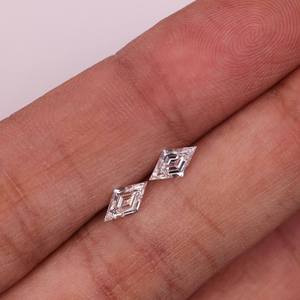 Diamante cultivado en laboratorio con certificado IGI, corte romboide, 2.00 quilates en total, color DEF, claridad VVS-VS, diamante CVD suelto para pendientes. - Product Image 1