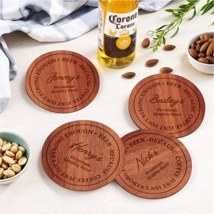 แผ่นรองแก้วไม้สี่เหลี่ยมแบบขายส่ง สลักเลเซอร์ตามสั่ง ชุดแผ่นรองแก้วไม้พร้อมโลโก้สั่งทำ สำหรับโรงแรมร้านอาหาร - Product Image 5