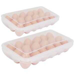 Lot de 2 boîtes de rangement empilables en plastique pour œufs, support à œufs 18 cavités pour réfrigérateur, compatible lave-vaisselle, par conteneur - Product Image 1