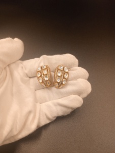 Pendientes de botón redondos Polki chapados en oro de Amaira Jewels, joyería de boda para mujer, plata 925, estilo vintage, hechos a mano - Product Image 5