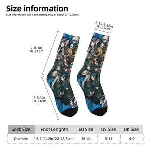 Chaussettes décontractées d'été pour adultes, motif personnage d'anime, impression par transfert thermique, respirantes, en polyester/nylon, avec revers tricoté, pour le yoga - Product Image 5
