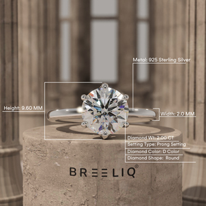 2 Carat Round Diamond Engagement Ring 6 Prong Solitaire Ring 14K Gold Classic <b>Bridal</b> Ring Custom OEM Jewelry Supplier - Product Image 2