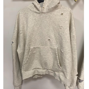 เสื้อฮู้ดดี้ผ้าฝ้ายเฟรนช์เทอร์รี่ทรงบ็อกซี่แบบครอป ตัดเย็บสองชั้น ลายวาฟเฟิล ลุคดิสเทรส ซักฟอกพิเศษ สำหรับผู้ชาย ขายส่งและรับผลิตตามสั่ง - Product Image 3