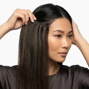 ผมต่อแบบเส้นตรงสีดำธรรมชาติแท้จากอินเดีย ชนิด Remy  ความหนาแน่น 100%  ความยาวเต็มเส้น  สามารถปรับแต่งได้ - Product Image 4