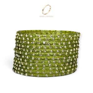 Bracelets en perles de verre vert kashmir brillant et tendance pour femmes, pour les mariages et les occasions festives, à prix de gros - Product Image 3