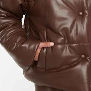 Genuine Leather Jacket Women Designer Puffer <b>Coat</b> Custom <b>Bubble</b> <b>Coat</b> Warm Stylish Casual Girls Winter Puffer Jacket Trendy - Product Image 2