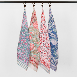 Bandana en coton imprimé à la main, 21x21 pouces, motif personnalisé, fabricant OEM pour acheteurs mondiaux - Product Image 1