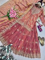 Lehenga Choli Rosa Bordado con Dupatta, Vestido Tradicional Indio Pakistaní para Bodas y Fiestas