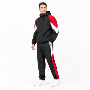 Custom OEM Wholesale Men's Windbreaker Tracksuit Set Nylon Lightweight Zipper Jacket Jogger Pants Sportswear Training <b>Outfit</b> Set - Product Image 3