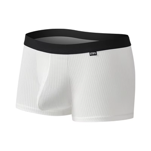 Calzoncillos bóxer transpirables para hombre con bolsa de realce en U convexa, absorción de sudor y esquinas planas - Product Image 1