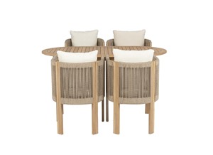Ensemble de salle à manger extérieur en bois d'eucalyptus contemporain | Meubles de jardin et de patio modernes et durables pour hôtels | Fabricant vietnamien - Product Image 2