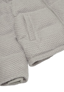 Chaqueta Acolchada de Lona Recubierta para Hombre, Color Gris Sólido, Forro Polar, Cierre de Cremallera, Ropa de Invierno Informal, Corte Regular, Nailon Estándar - Product Image 5