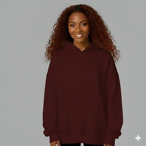 Sudadera con Capucha para Mujer OEM, Otoño/Invierno, Impresión Frontal Personalizada, Servicio de Bordado, Forro Polar 100% Algodón Grueso, Resistente al Viento - Product Image 3
