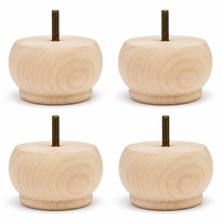 Pieds de meubles en bois, forme ronde, design moderne, installation facile pour table de cuisine, pied de canapé en bois massif