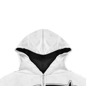 Sudadera con capucha corta con cremallera, lavado ácido blanco, para hombre y mujer, estilo urbano, estampado digital, estampado de letras, gráfico de logotipo negro, servicio OEM, 100% algodón - Product Image 2