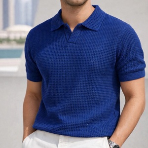 Nuevo Polo de Punto Negro para Hombre, Manga Corta, Color Sólido, Estilo Casual Elegante, Transpirable, Cuello Camisero, Corte Regular de BD - Product Image 6