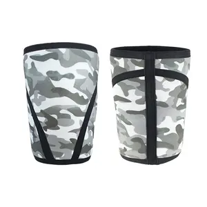 Rodillera de neopreno de compresión para levantamiento de pesas, disponible en colores negro, Camuflaje, 5mm, 7mm - Product Image 1