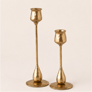 Porte-bougies coniques en fer forgé à la main Tulip, finition laiton antique, pour décoration intérieure moderne, vente directe usine OEM/ODM - Product Image 5