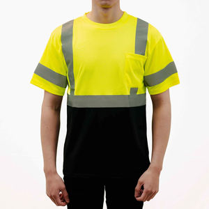 Wholesale <b>Hi</b> <b>Vis</b> Reflective Polo <b>Shirt</b> Men Fluorescent Safety Workwear Short Sleeve Breathable Polyester Road Construction - Product Image 1