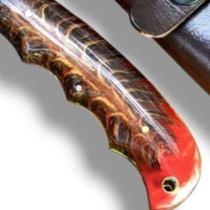 Couteaux traditionnels faits main en acier Damas à lame courbée pour la chasse, le camping en plein air, la préparation de la viande et l'utilisation en milieu sauvage - Product Image 3