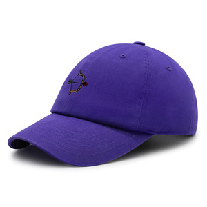 Casquette de baseball violette à 6 panneaux avec logo arc et flèche brodé, unisexe, réglable, en coton, décontractée, pour adulte - Product Image 2
