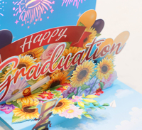Carte de vœux personnalisée Feu d'artifice 3D Pop up Cartes-cadeaux d'anniversaire Lumière et musique Joyeux anniversaire Enregistrement vocal