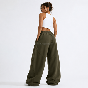 Plus Size <b>Baggy</b> Sweatpants <b>Women</b> Wide Leg Fleece Oversized Large Sizes Elastic Waist Winter <b>Joggers</b> Pants Supplier Sweat Pants - Product Image 1