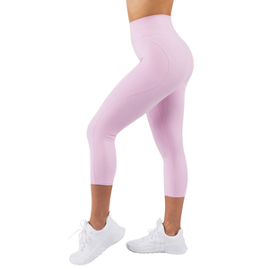 Legging Capri Rose Clair Taille Haute pour Femme – Compression, Gym, Fitness, Yoga, Entraînement, Extensible, Athlétique, Respirant - Product Image 3