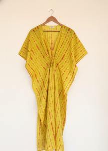 Caftán Tie Dye para Mujer, Largo hasta el Suelo, Ecológico, 100% Algodón, Corte Holgado, Cintura Natural, Estilo Casual de Verano, Boho, para Vacaciones - Product Image 5