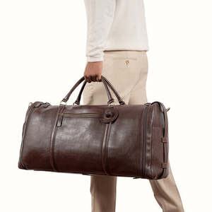 Vintage Full Grain Leather Travel Duffle Bag Handmade Weekend Gym Carry On Overnight Bag with <b>Adjustable</b> Shoulder <b>Strap</b> - Product Image 4