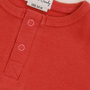 บอดี้สูทแขนยาวทำจากไม้ไผ่อีลาสเทนออร์แกนิกชุดชั้นในเด็กสีเบอร์รี่ - Product Image 3