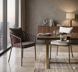 Silla de Comedor de Exterior Moderna y Lujosa, Impermeable, Tejida con Cuerda, para Patio, Jardín, Terraza, Restaurante, Estilo Minimalista - Product Image 6