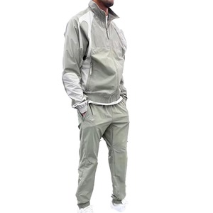 Custom Logo Plain Khaki Mens Tracksuit Two Piece <b>Set</b> Crew Neck Sweatshirt Elastic Waist Jogger Pants Sweatsuit - Product Image 3