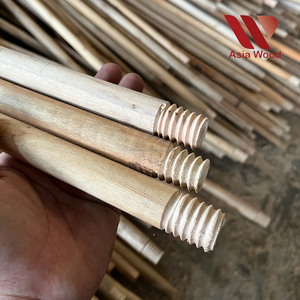 Palos de escoba naturales para el hogar limpio de Vietnam con sombrero negro, hilo de Italia y México hecho de madera de Vietnam, mopa, palo recto - Product Image 3