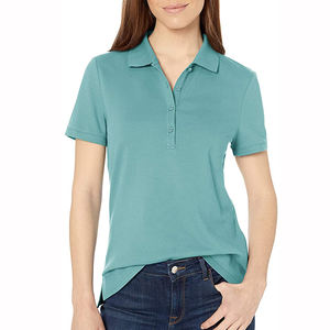 Polo de golf pour femme, vêtements de sport, logo personnalisé, polyester, prix usine, marque privée, coton bio, coupe élégante. - Product Image 2