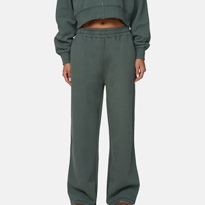 Pantalones de Felpa de Pierna Ancha para Mujer, Cintura Alta, Elásticos, Holgados, Largos, de Color Sólido, Estilo Casual de Otoño, 100% Algodón Tejido - Product Image 6