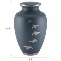 Urna Funeraria de Aluminio para Cremación de Aves en Vuelo, Estilo Europeo Moderno, Hecha a Mano, 220 Pulgadas Cúbicas, Diseño Personalizable