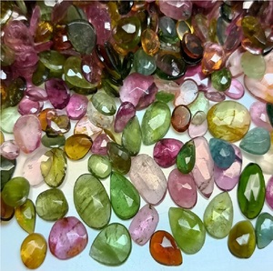 Natural Gemstone Multi-Color Tourmaline Rose Cut <b>Free</b> 1-2.5 Cts Slices IGI Certified Customizable <b>Weight</b> Coszcatl Exports - Product Image 3