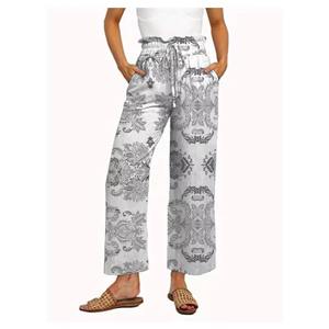 Pantalon de jogging personnalisé pour femme, pantalon de sport décontracté, prix d'usine, pantalon palazzo ample pour femme, mode estivale, vente en gros - Product Image 1