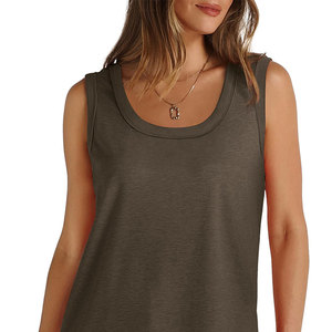 Customizable Private Label <b>Women's</b> Tank Top O Neckline Sleeveless Design <b>Singlet</b> Casual Wear <b>Women</b> Top New Modern Designer Use - Product Image 3