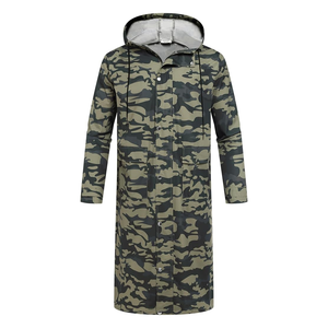 Impermeable de Poliéster Personalizado, Largo, con Cierre Frontal, Chaqueta Impermeable con Capucha, Ropa Exterior Utilitaria, para Viajes, Casual, Resistente a la Intemperie - Product Image 6