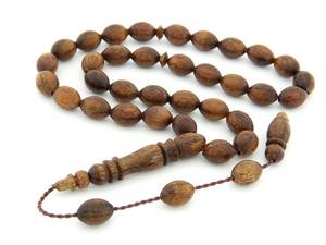 Tasbih de Madera Pulida Hecho a Mano y Ecológico, Cuentas de Oración Islámicas, Zikr Diario, Práctica Religiosa Musulmana, Decoración para el Hogar - Product Image 1