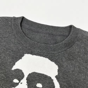 Pull en tricot gothique avec imprimé sur le devant, col rond oversize, manches régulières, unisexe, vêtement d'automne - Product Image 6
